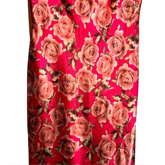 Wild Fable Women’s Satin Maxi Dress Red Floral Bodycon Size M NWT - Picture 4 of 16